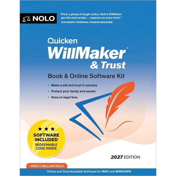 Quicken Willmaker & Trust 2027: Book & Online Software Kit, (Paperback)
