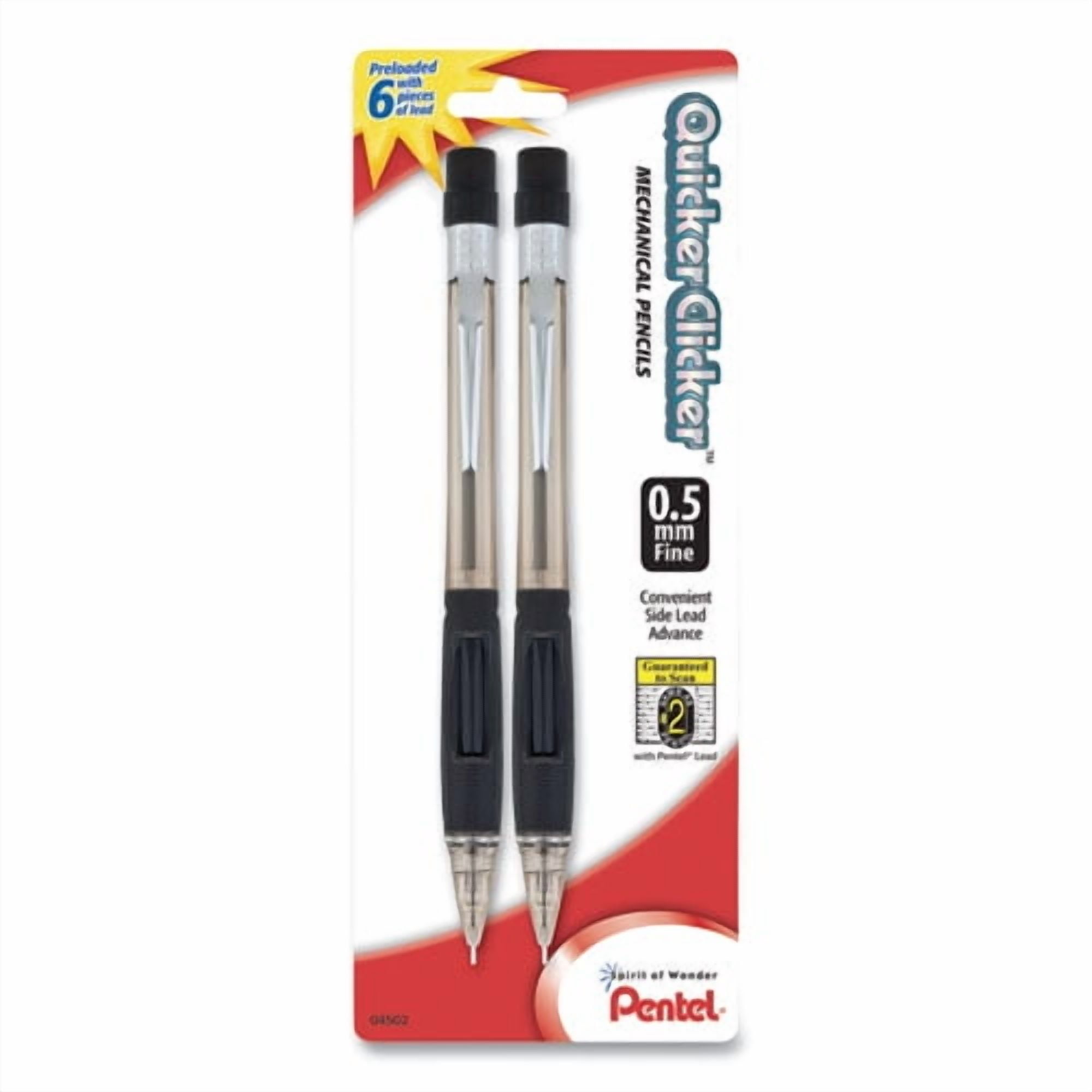 Quicker Clicker Mechanical Pencil, 0.5 Mm, Hb (#2.5), Black Lead, Smoke Barrel, 2/pack | Bundle of 2 Packs