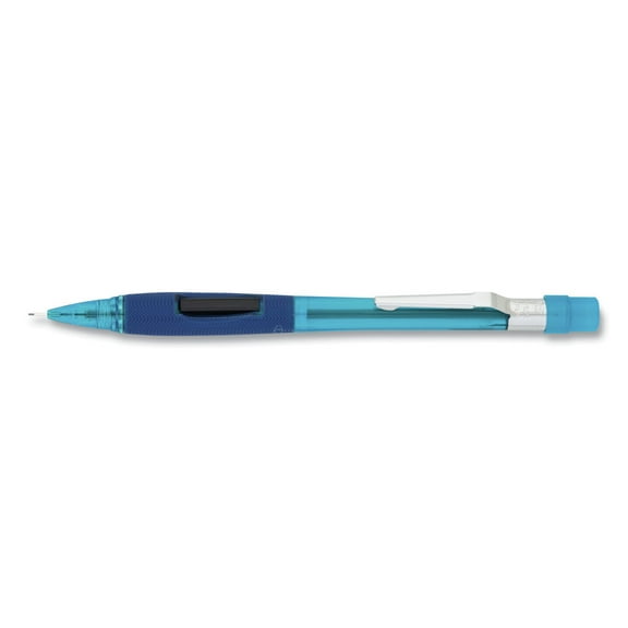 Pentel PD345TC 0.5 mm HB (#2) Quicker Clicker Mechanical Pencil - Black Lead, Transparent Blue Barrel