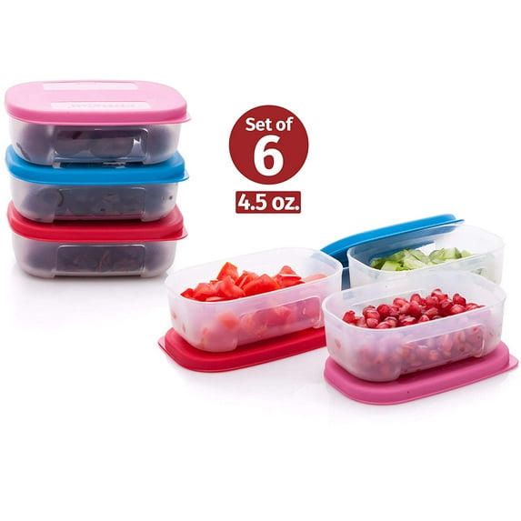 Quicker Defrost Small Reusable Freezer Containers Set of 6-4.7 oz. for Baby/Toddler Foods, Meal Prep, Ice Cream,Leftovers Stackable Airtight Food Storage Containers with Lid Plastic Freezer Container