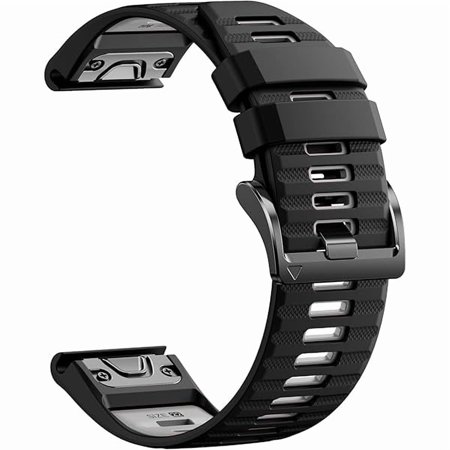 Quickfit 22mm Watch Bands for Garmin Fenix 8 47mm/7/6/5, Sports Silicone Bands Compatible with Garmin Fenix 8 Pro 47mm/7 Pro/6 Pro/5 Plus/Forerunner 935/945/955/965/Approach S60/S62/Epix 2