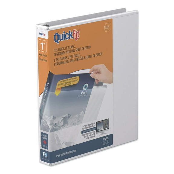 Quickfit D-Ring View Binder, 3 Rings, 1" Capacity, 11 X 8.5, White | Bundle of 10 Each