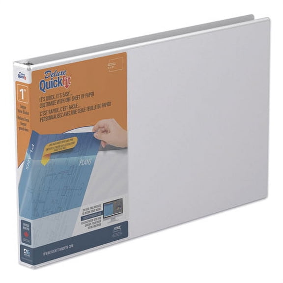 Quickfit Ledger D-Ring View Binder, 3 Rings, 1" Capacity, 11 X 17, White | Bundle of 10 Each