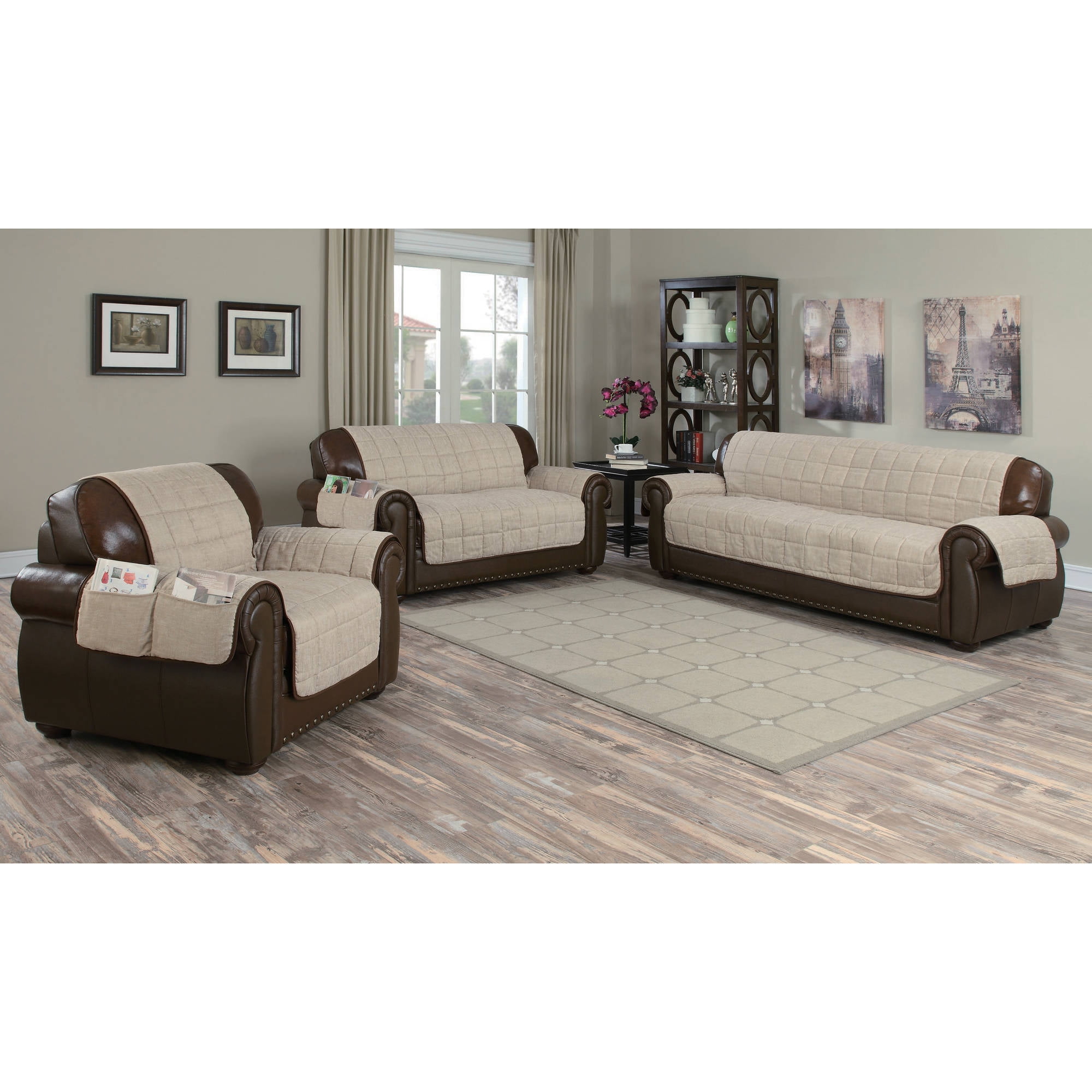 Quickfit Mila Chenille Microfiber Reversible Sofa Cover Walmart