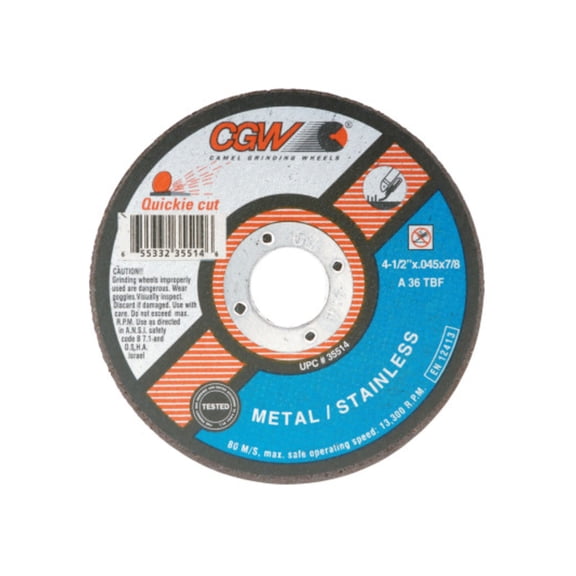 Extra Thin Cut-Off Wheel, Type 1, 5 in Dia, .04 in Thick, 60 Grit Alum. Oxide