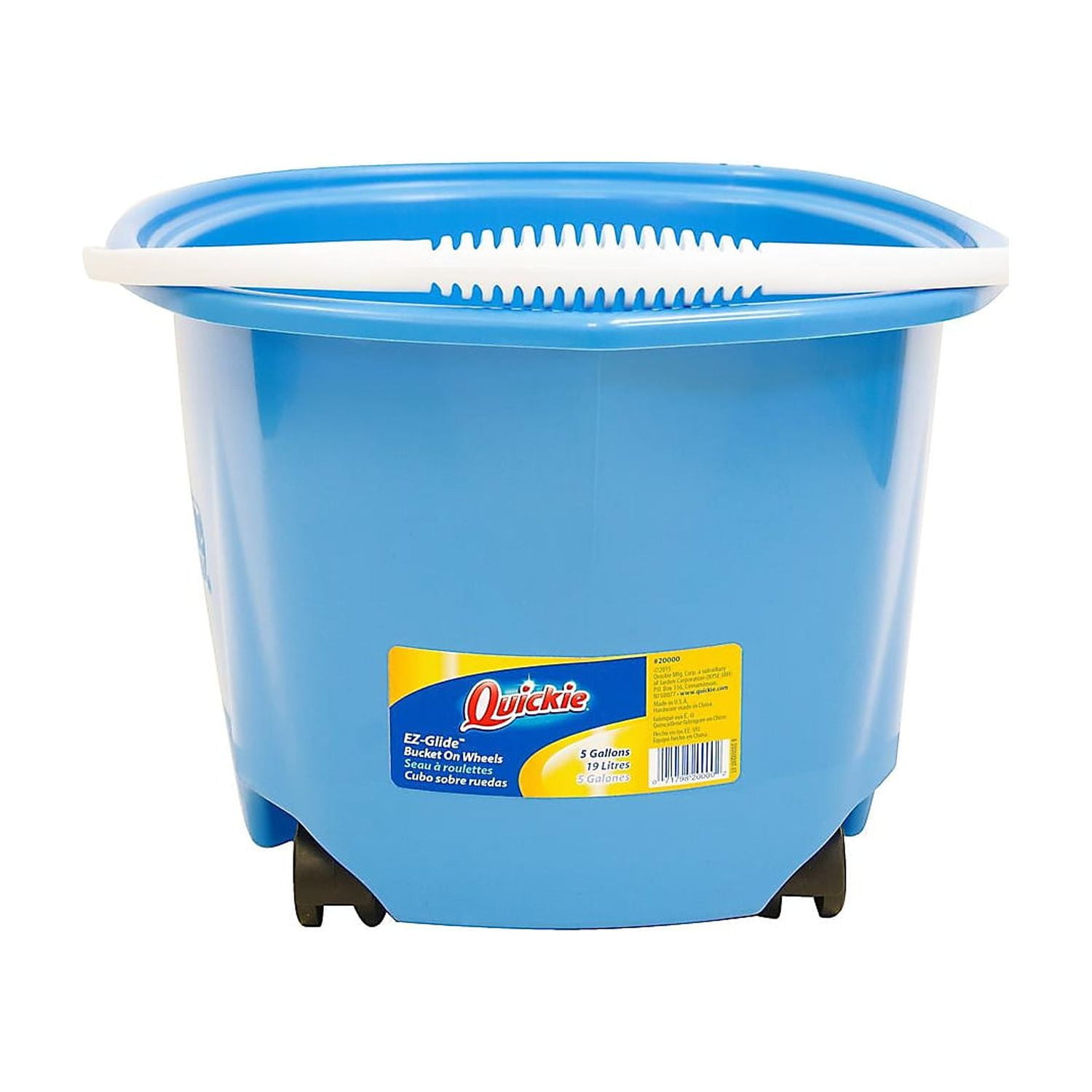 Casabella 4 Gallon Storage Bucket Caddy Bin w/ Handle for Cleaning, White 