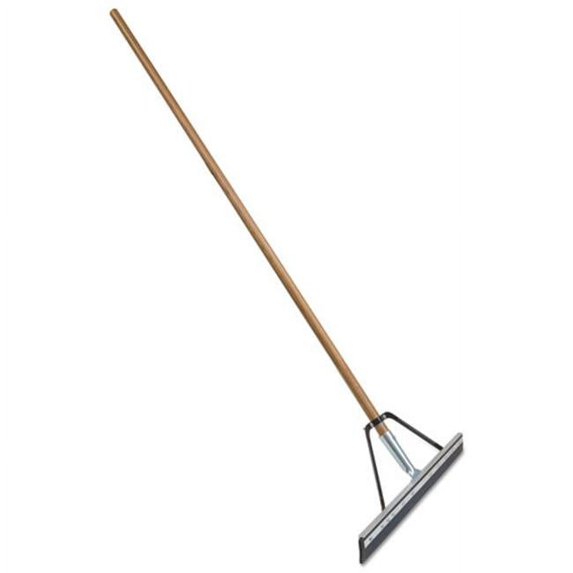 Quickie Manufacturing 016HDSU 24 in. Job Site Floor Squeegee, 60 in. Wood Handle with Steel Bracket