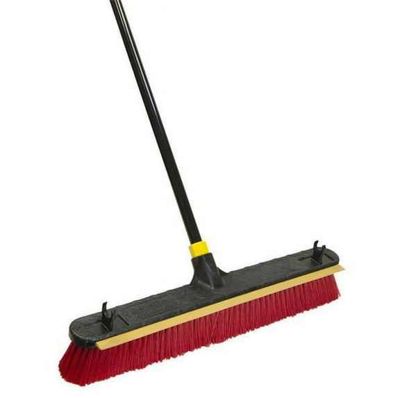 Quickie Manufacturing 6352 24 in. Two in One Squeegee Pushbroom, Red, Black & Yellow