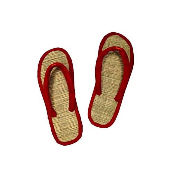 Quickkshop Natural Korai Grass Mat Slipper For Men & Boy | Osho Slipper Stylish Comfortable Lightweight (Maroon, numeric_7)
