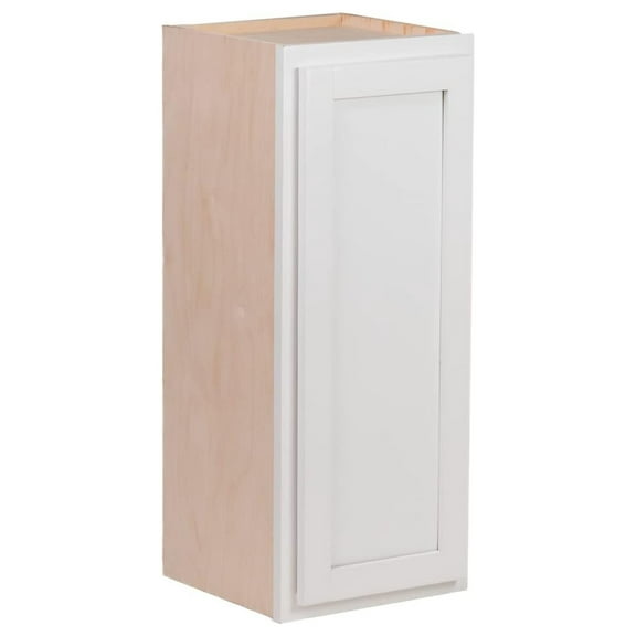 Quicklock RTA (Ready-to-Assemble) 30" Tall Wall Kitchen Cabinets - Shaker | 100% Hardwood | Made in America | Soft Close Hardware (Pure White, 12" D x 9" W x 30" H)