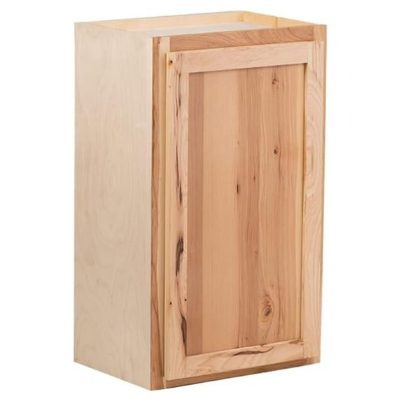 Quicklock RTA (Ready-to-Assemble) 30" Tall Wall Kitchen Cabinets - Shaker | 100% Hardwood | Made in America | Soft Close Hardware (Rustic Hickory, 12" D x 15" W x 30" H)