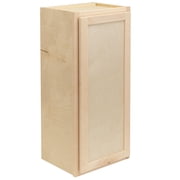 Quicklock RTA Ready-to-Assemble 30" Tall Wall Kitchen Cabinets - Shaker Style | 100% Hardwood | Made in America | Soft Close Hardware Raw Maple, 12" D x 21" W x 30" H