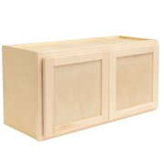 Quicklock RTA Ready-to-Assemble 30" Tall Wall Kitchen Cabinets - Shaker Style | 100% Hardwood | Made in America | Soft Close Hardware Raw Maple, 12" D x 30" W x 12" H
