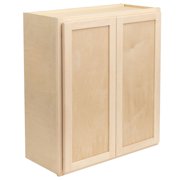 Quicklock RTA Ready-to-Assemble 30" Tall Wall Kitchen Cabinets - Shaker Style | 100% Hardwood | Made in America | Soft Close Hardware Raw Maple, 12" D x 30" W x 30" H