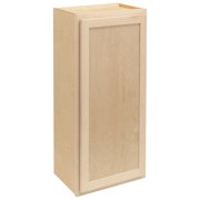Quicklock RTA Ready-to-Assemble 42" Tall Wall Kitchen Cabinets - Shaker Style | 100% Hardwood | Made in America | Soft Close Hardware Raw Maple, 12" D x 24" W x 42" H