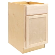 Quicklock RTA Ready-to-Assemble | Base Kitchen Cabinets - Shaker Style | Made in America Raw Maple, 21" Wx34.5" Hx24" D Base
