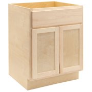 Quicklock RTA Ready-to-Assemble | Bathroom Vanity Cabinets - Shaker Style | Made in America | Soft Close Hardware | Raw Maple, 24" W x 34.5" H x 21" D