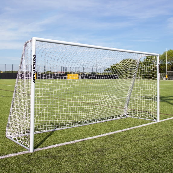 Quickplay Pro ALU Match Soccer Goal - Football Goal with Knotted Mesh Net & Aluminum Frame - 16x7'
