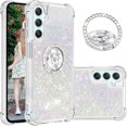 thumbnail image 1 of Quicksand Case for Samsung Galaxy A25 5G for Women Girls, Glitter Sparkle Flowing Clear Liquid Cover Case with Bling Diamond Kickstand for Samsung Galaxy A25 5G -Colorful, 1 of 14