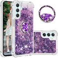 thumbnail image 1 of Quicksand Case for Samsung Galaxy A25 5G for Women Girls, Glitter Sparkle Flowing Clear Liquid Cover Case with Bling Diamond Kickstand for Samsung Galaxy A25 5G -Purple, 1 of 14