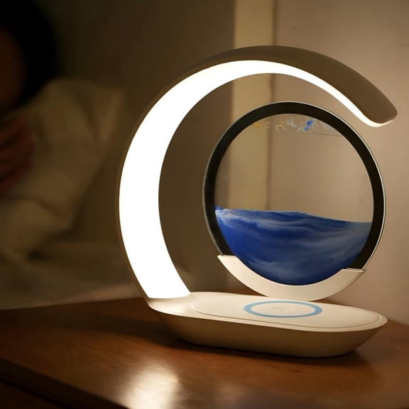Quicksand Painting Art Lamp with Wireless Charging - Blue