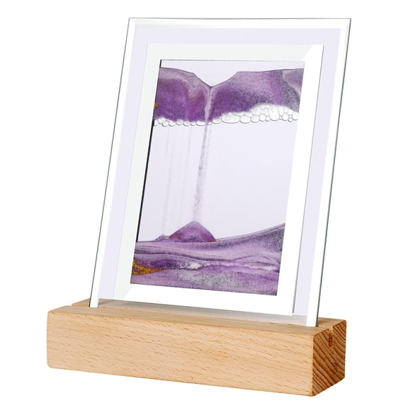 Quicksand Painting Table Lamp 3D Deep Sea Sandscape Liquid Motion, Square Glass Frame Display Flowing Sand Relaxing Gift for Adults Home Office Work Desktop Decoration