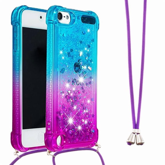 Quicksand Phone Case for Ipod Touch 6/touch 5 Adjustable Neck Lanyard with Breakaway Safety Clip Gradient Color Phone Case