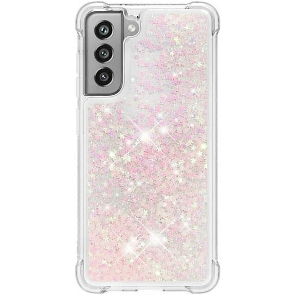 Quicksand Small Love Phone case, Clear Border, Multi-Colour Options, Drop-Proof, for Samsung Galaxy S21 S20 S10 S9 S8 Ultra Plus FE Note20 Note10 Note9 Note8 Phone Case (P4,S20 FE)