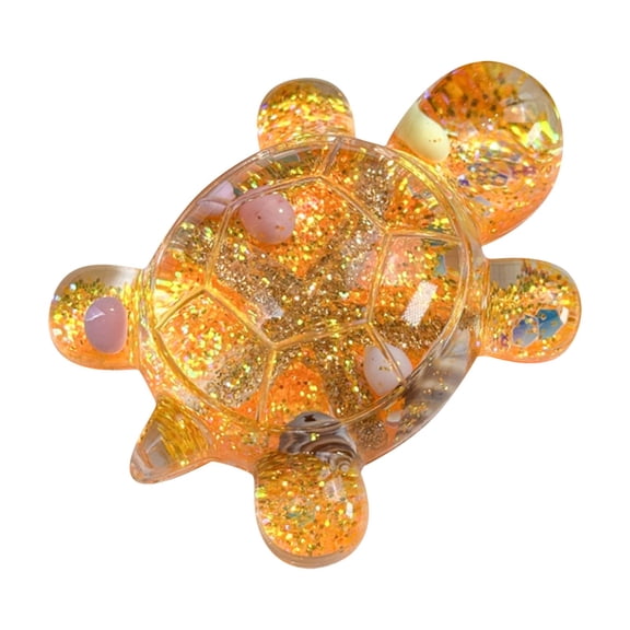 Quicksand Turtle Figurine Glitter Infused Acrylic Desktop Decoration For Home Office Desk Shelf Display
