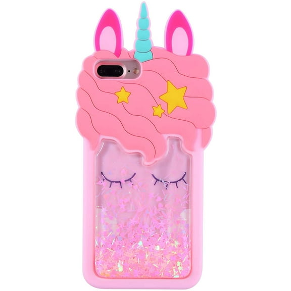 Quicksand Unicorn Case for iPhone 6 Plus/6S Plus 5.5",Silicone 3D Cartoon Animal Cover,Kids Girls Cute Cool Bling Glitter Kawaii Character Cases for iPhone 6 Plus/6S Plus
