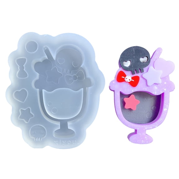 Quicksands Moulds Resin Shaker Molds Resin Casting Shaker Mould Ice Cream Shaped Silicone Texture Jewelry Accessory