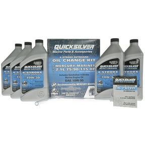 Quicksilver 10W-30 Oil Change Kit for 4-Stroke 75hp, 90hp and 115hp Mercury 2.1L Outboard Engines