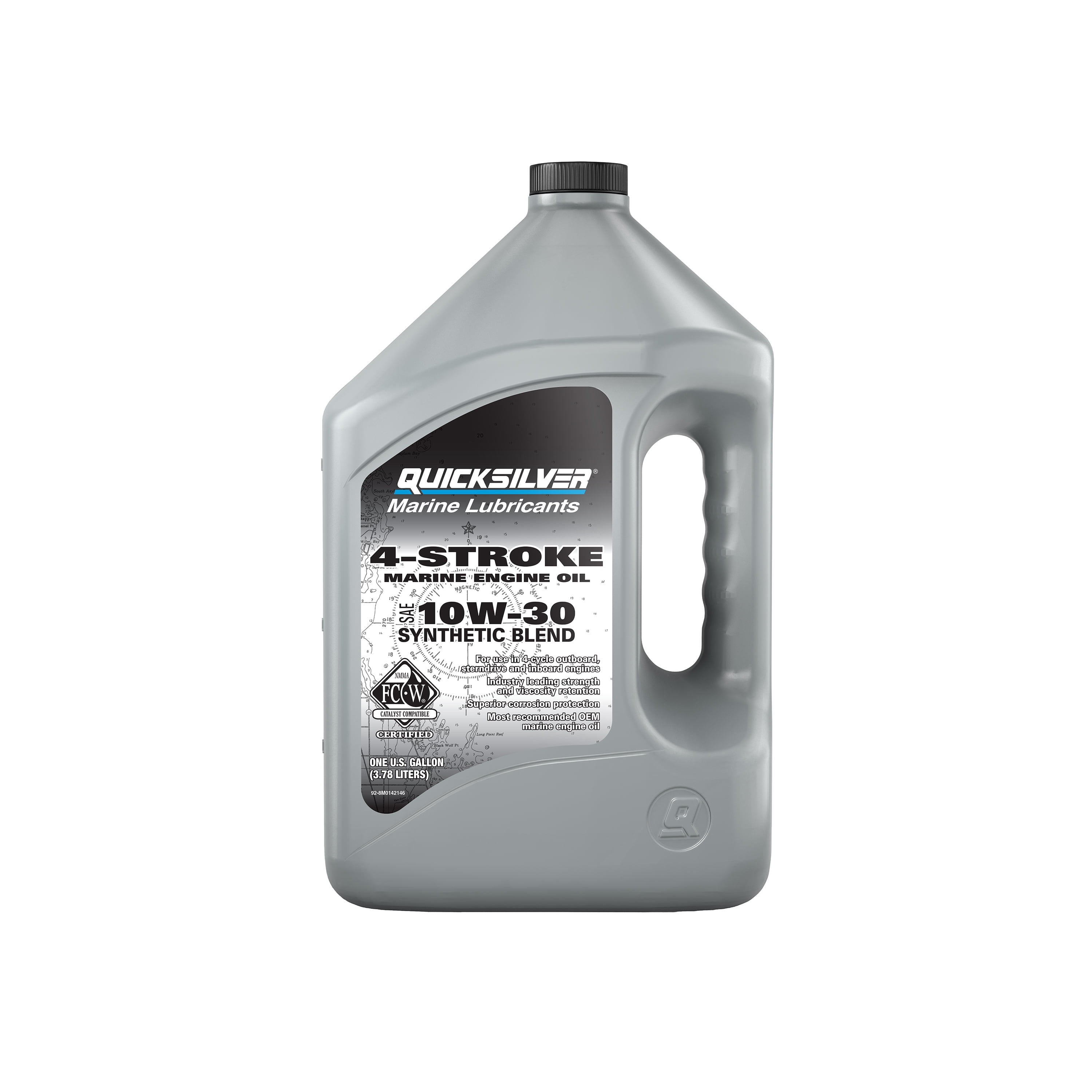 Quicksilver 10W-30 4-Stroke Synthetic Blend Marine Engine Oil, 1 Gallon
