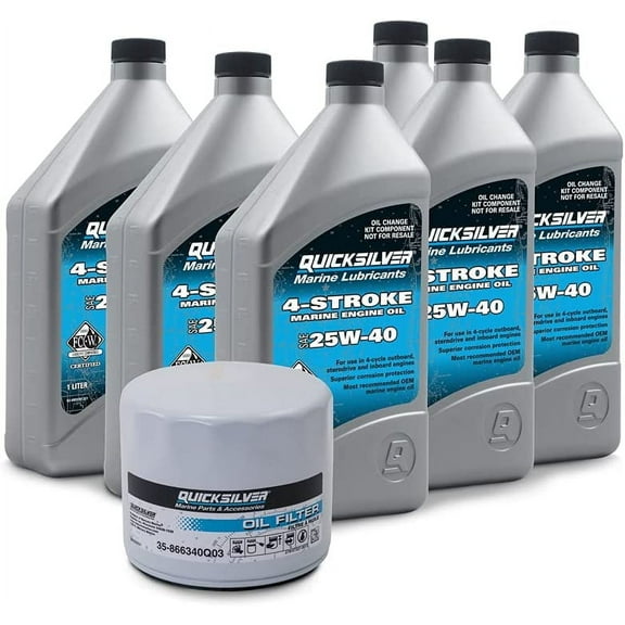Quicksilver 25W-40 Sterndrive and Inboard Oil Change Kit