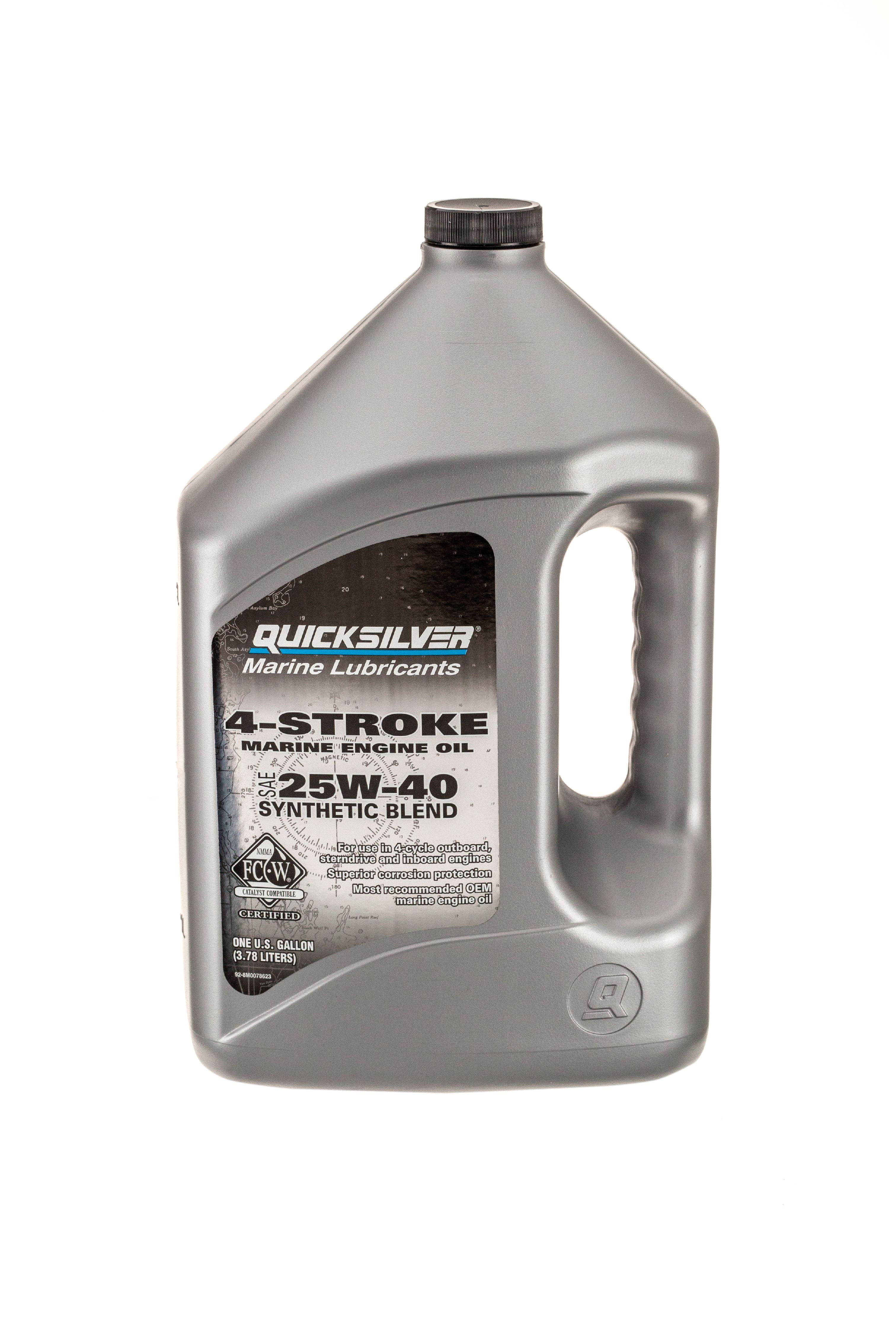 Quicksilver 25W-40 Synthetic Marine Engine Oil, 1 Gallon