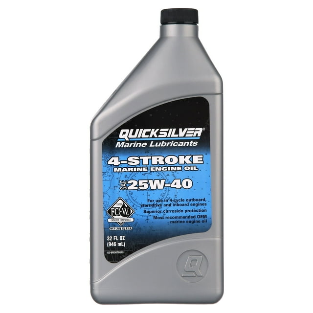 Quicksilver 25W40 Marine Engine Oil, 1 Qt.