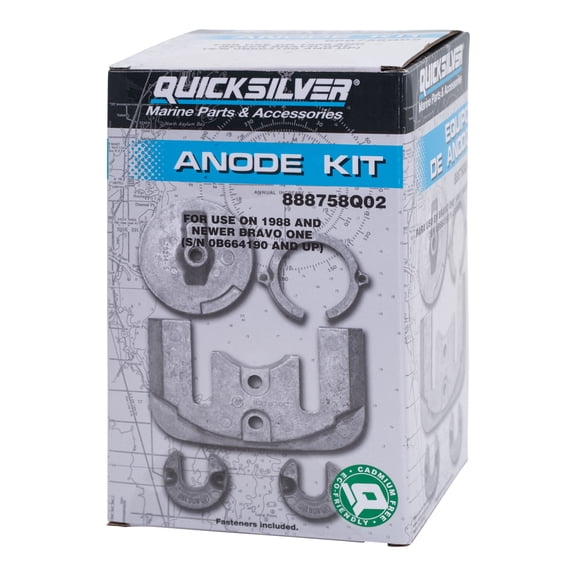 Quicksilver 888758Q02 Aluminum Anode Kit for MerCruiser Bravo One Sterndrives, 1988 & Newer