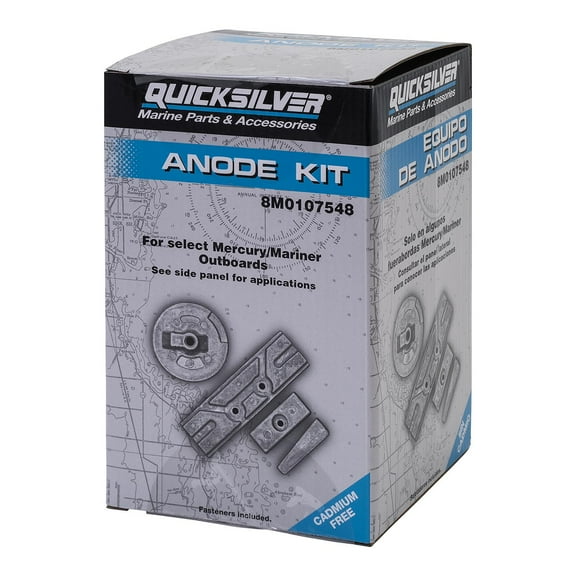 Quicksilver 8M0107548 Aluminum Anode Kit for Select Mercury 75-150hp Outboards