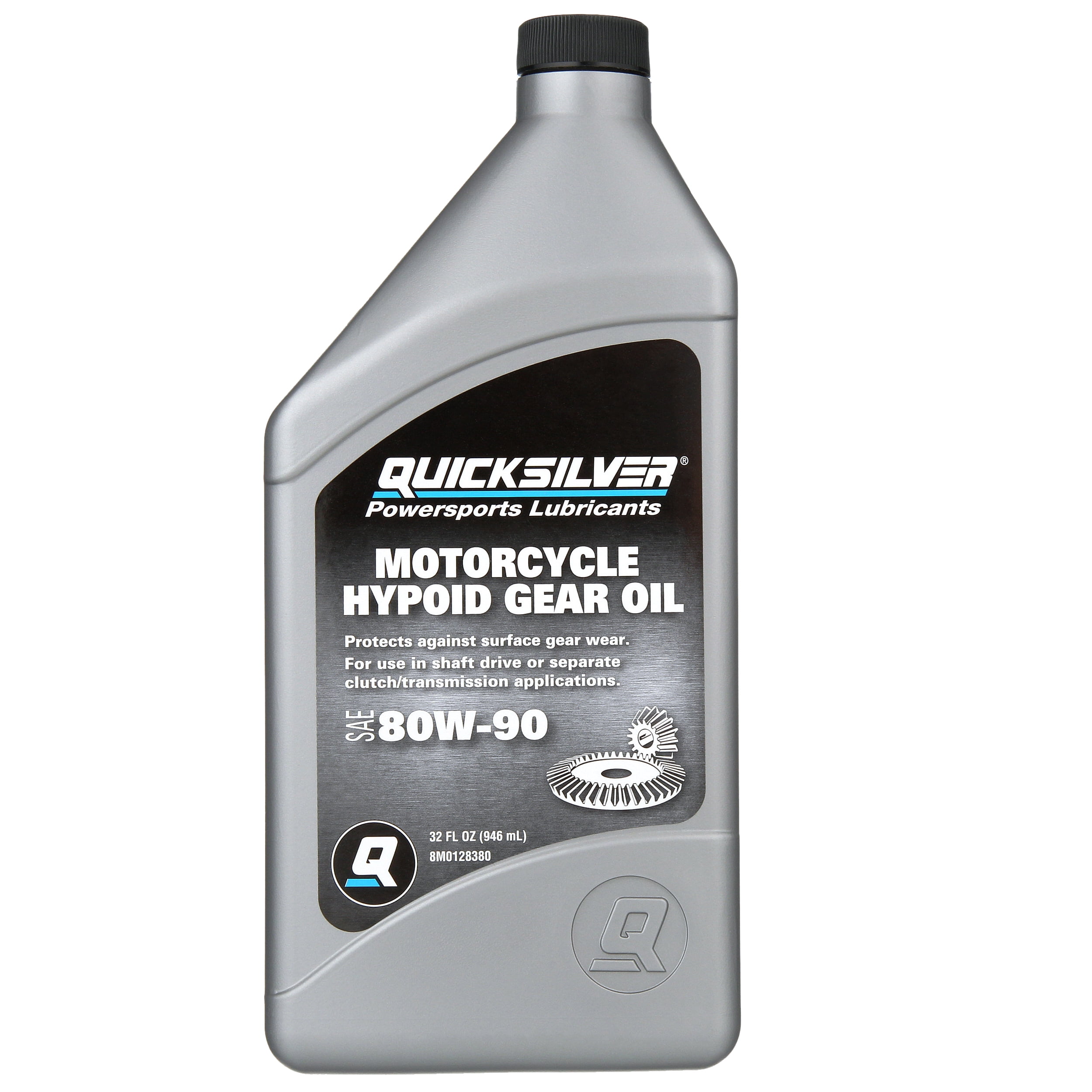 Quicksilver 8M0128380 80W-90 Motorcycle Hypoid Gear Oil, 1 Qt