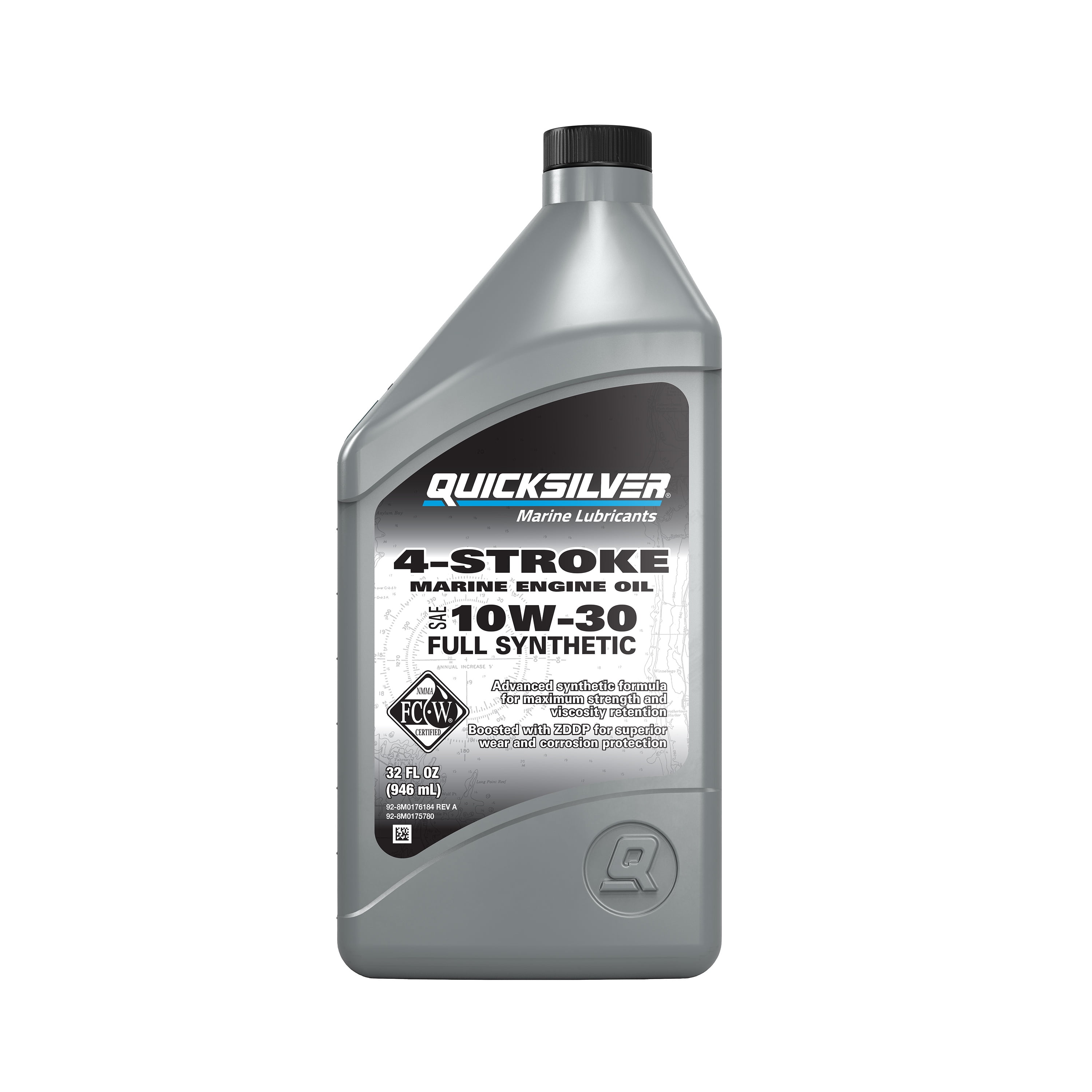 Quicksilver 8M0175780 10W-30 Full Synthetic Marine Engine Oil, 1 Qt.