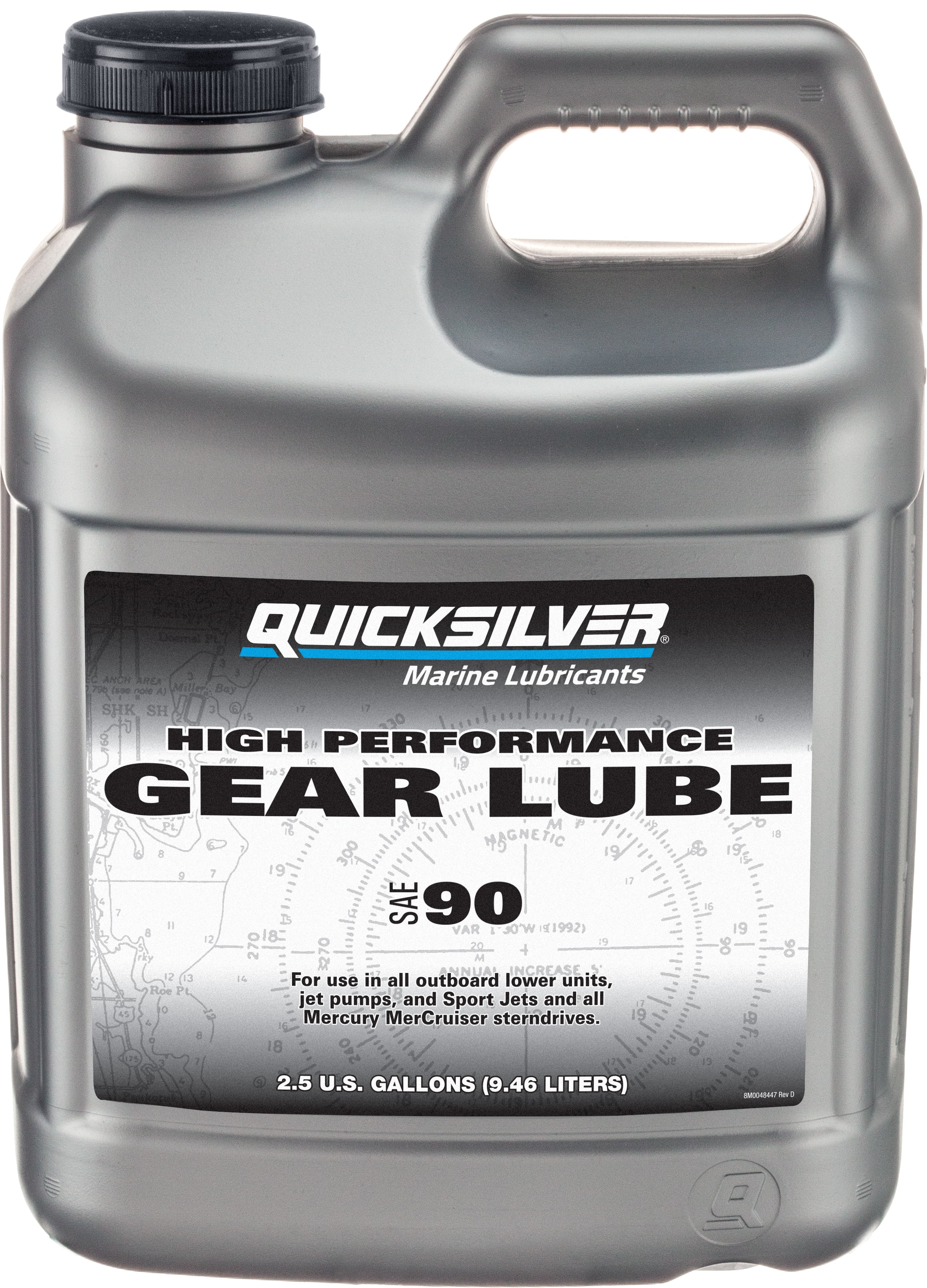 Quicksilver SAE 90 High Performance Gear Lube for Outboards and Sterndrives, 2.5 Gallon