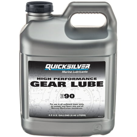Quicksilver SAE 90 High Performance Gear Lube for Outboards and Sterndrives, 2.5 Gallon