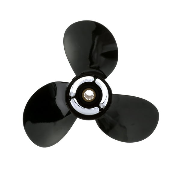 Quicksilver Black Diamond Bravo Two Propeller Black Finish, 19.5" Diameter x 13" Pitch, Left Hand Rotation