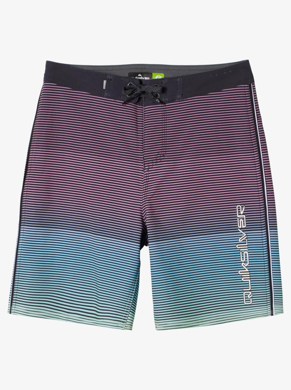 Quicksilver Boys Surfsilk Board Shorts Stripe Swimwear Youth Size 27 / 12-14