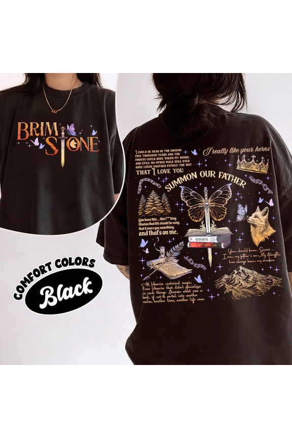 Quicksilver Brimstone TwoSided Shirt Fae and Alchemy Fantasy T Shirt Moon Wolf Butterfly W