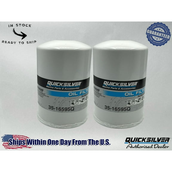 Quicksilver Genuine OEM Authentic Oil Filters 35-16595Q 2 Pack
