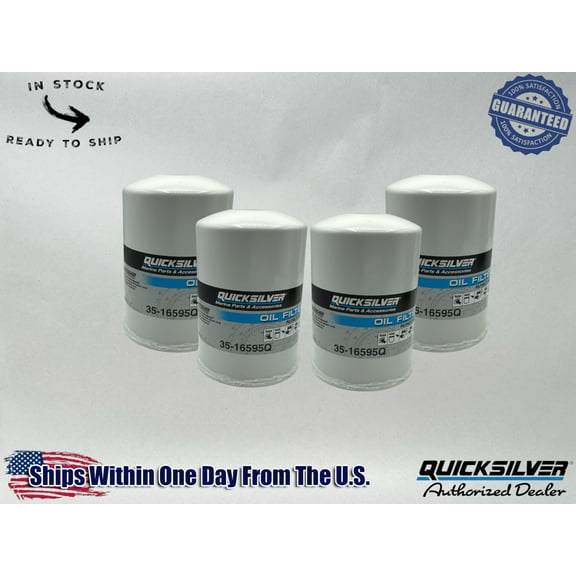 Quicksilver Genuine OEM Authentic Oil Filters 35-16595Q 4 Pack