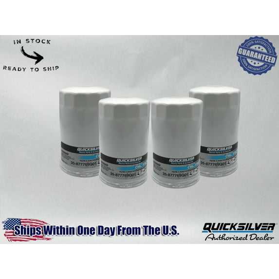Quicksilver Genuine OEM Authentic Oil Filters 35-877769Q01 4 Pack
