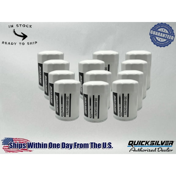 Quicksilver Genuine OEM Authentic Oil Filters 35-8M0154761 12 Pack