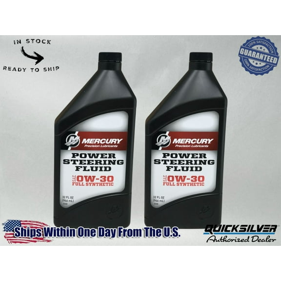 Quicksilver OEM Power Steering Fluid Quarts 92-858077K01 2 Pack